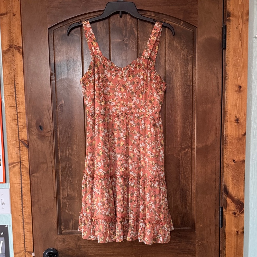 Altar'd State Peach and Floral Dress